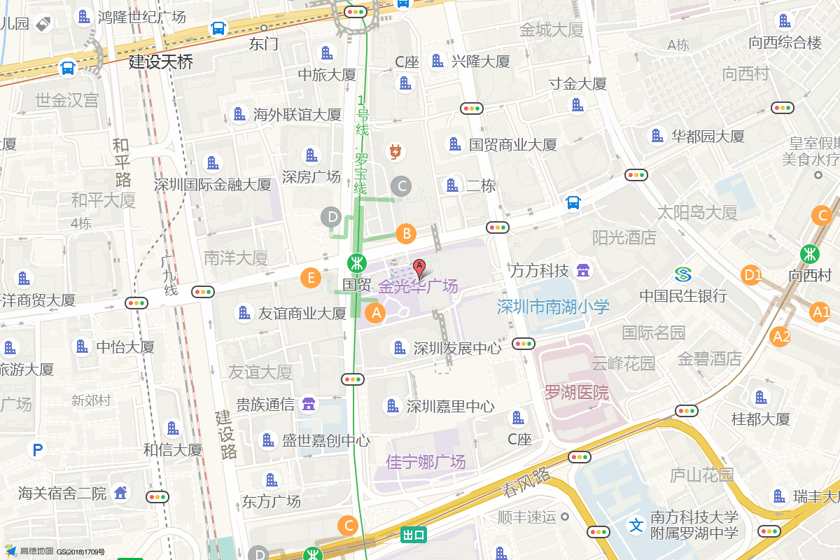 深圳金光华广场在高德地图中的位置