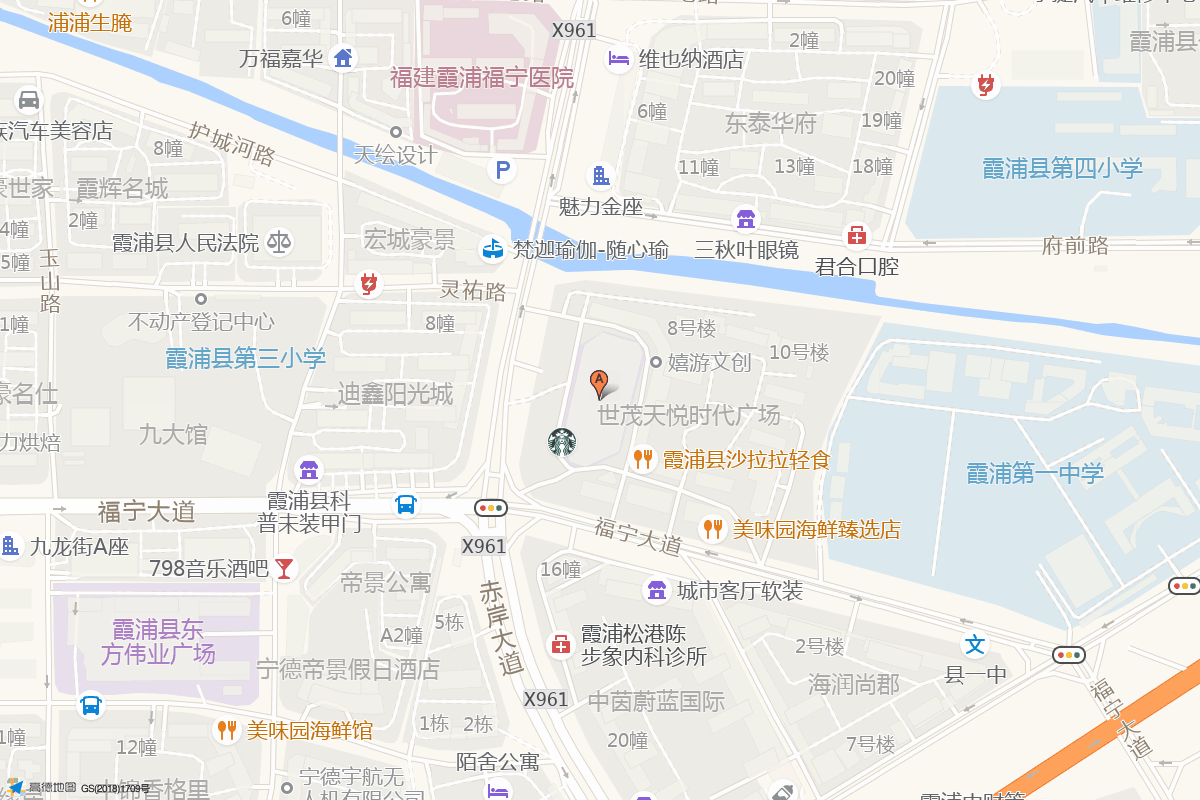宁德霞浦方圆荟在高德地图中的位置