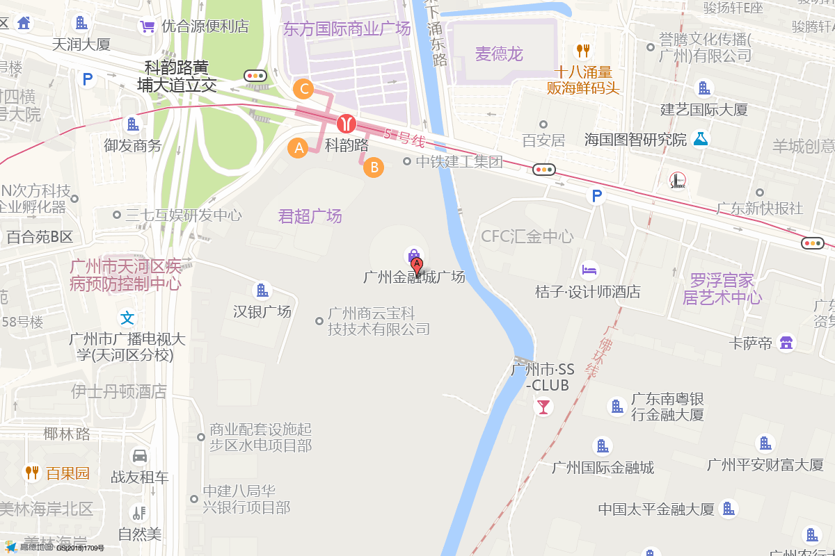 金融城广场在高德地图中的位置