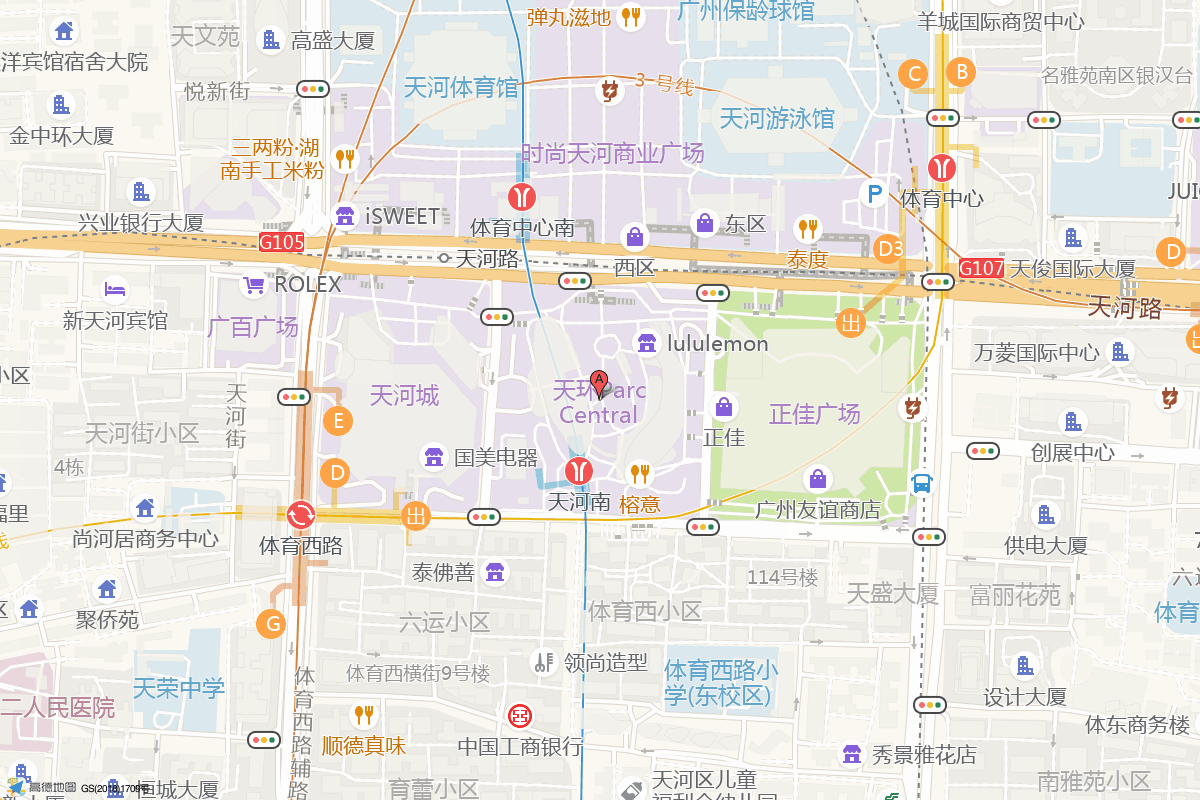 天环Parc Central在高德地图中的位置