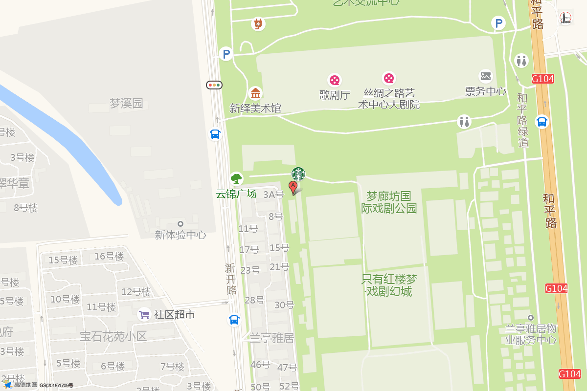 梦廊坊水云间文化商街在高德地图中的位置
