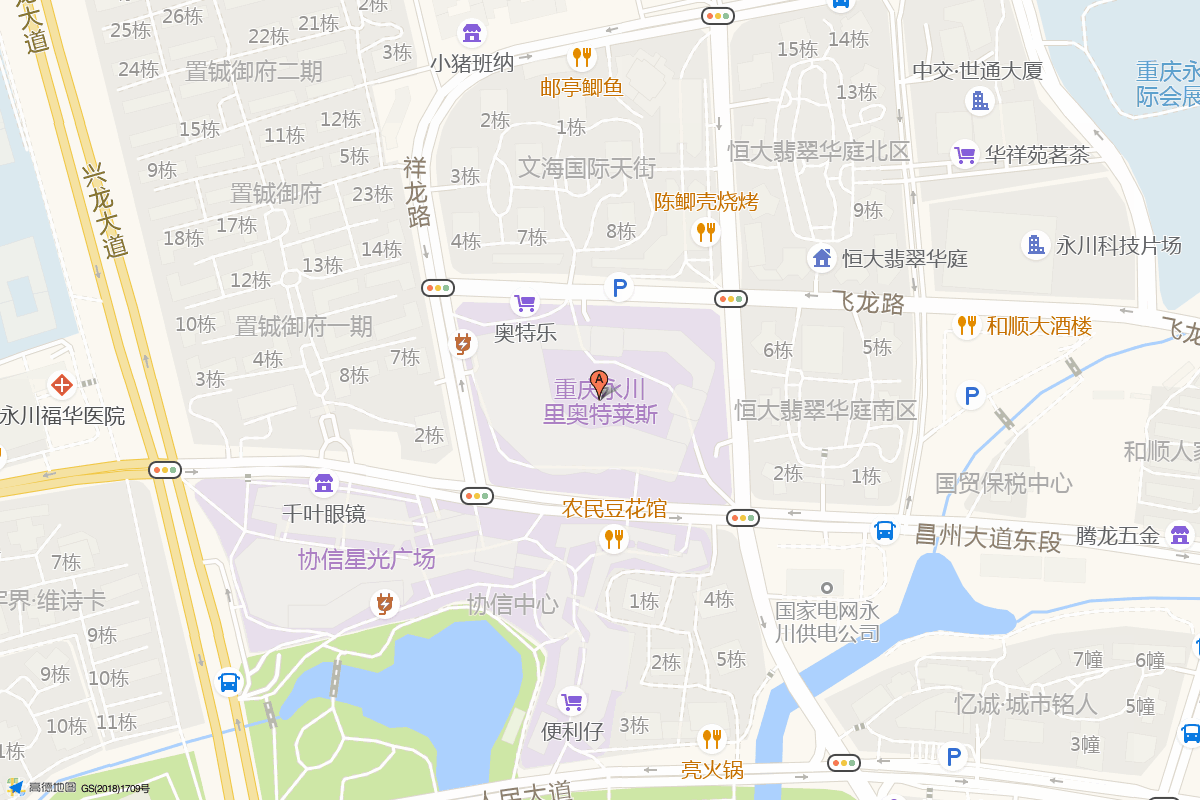 重庆永川吾悦广场在高德地图中的位置