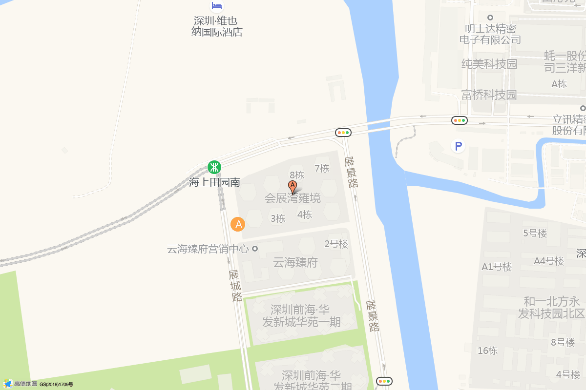 深圳招商雍境二期在高德地图中的位置