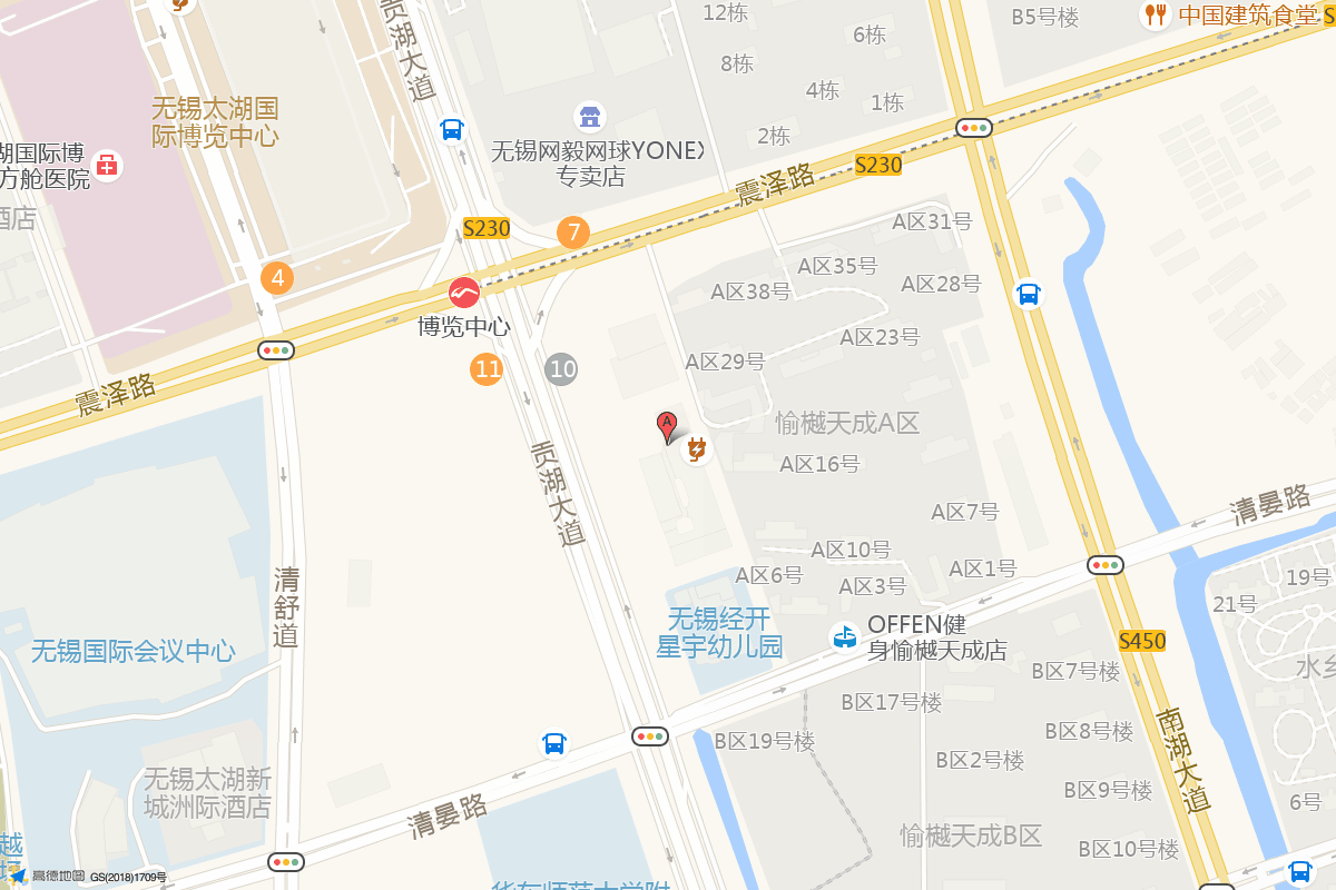 无锡小站公园在高德地图中的位置