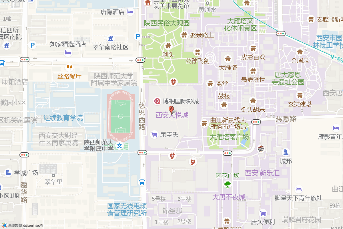 西安大悦城在高德地图中的位置