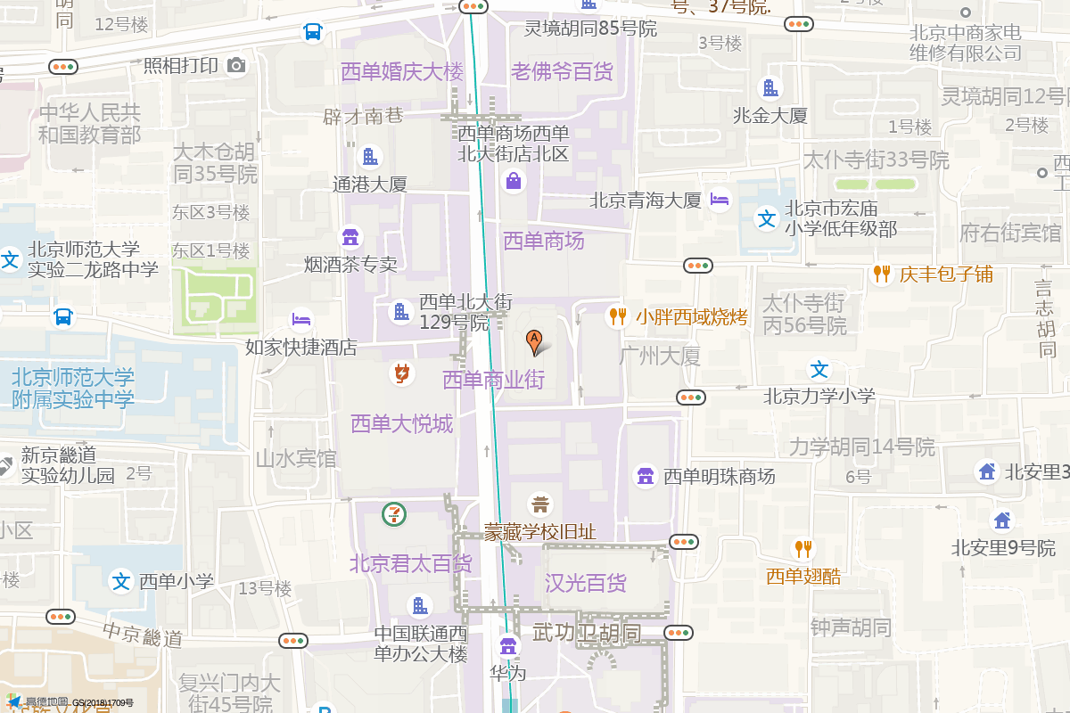 北京华威大厦在高德地图中的位置