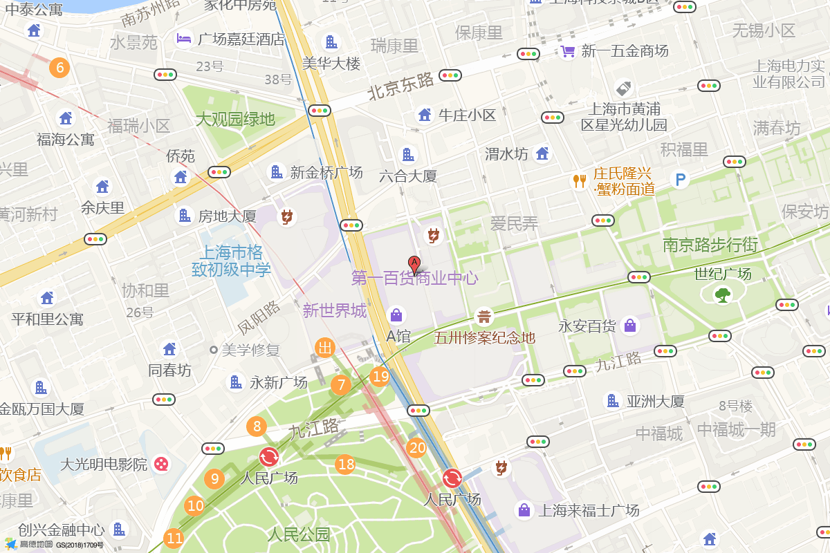 第一百货商业中心在高德地图中的位置