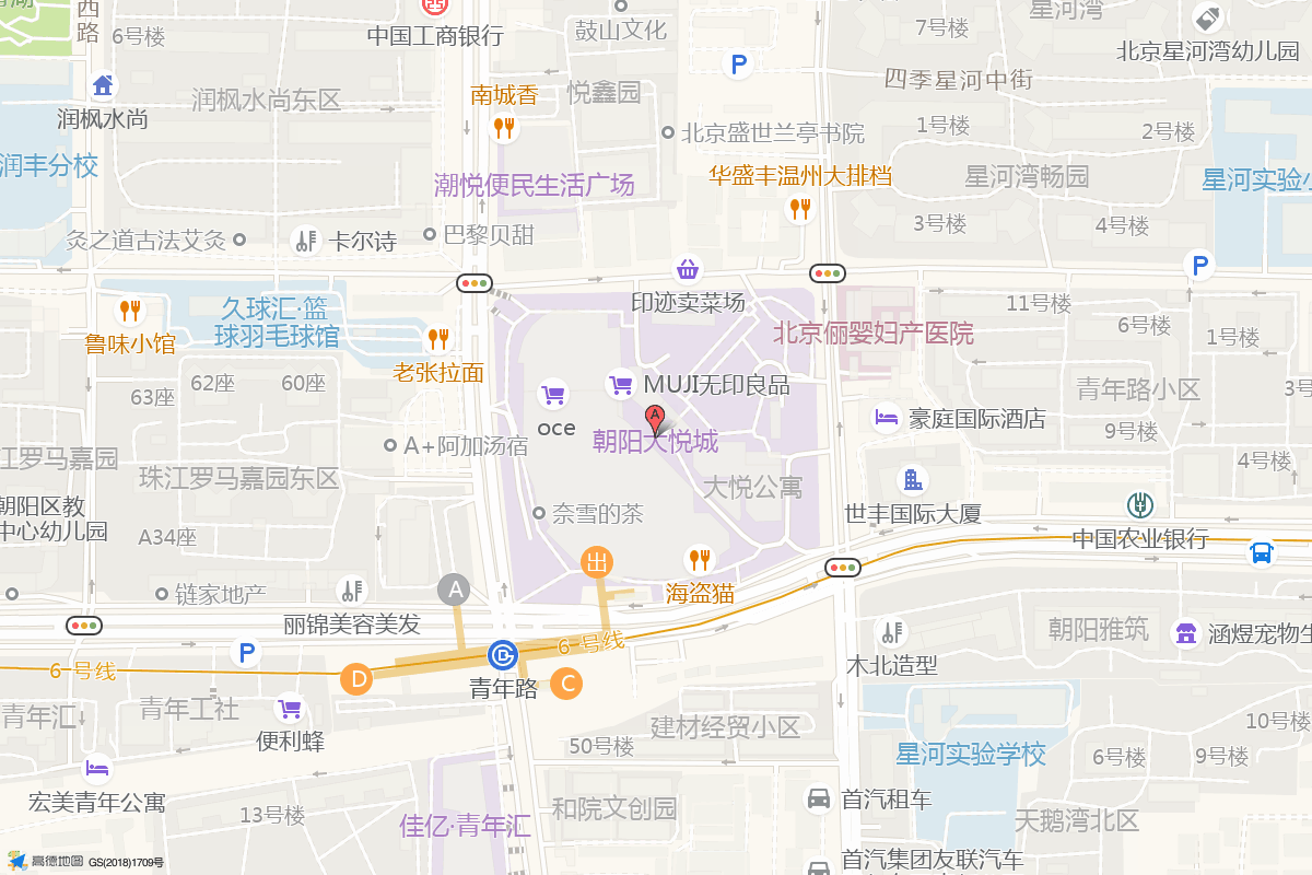 北京朝阳大悦城在高德地图中的位置