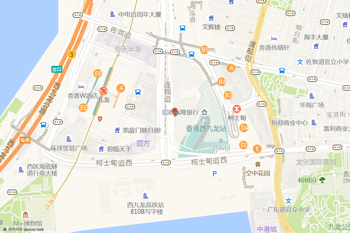 西九龙环球汇（西九龙IGC）在高德地图中的位置