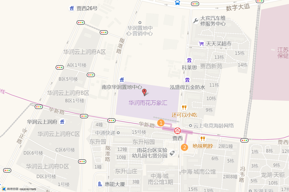 南京雨花万象天地在高德地图中的位置