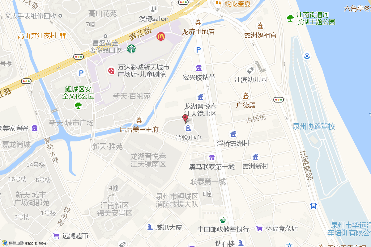 晋悦春江里在高德地图中的位置