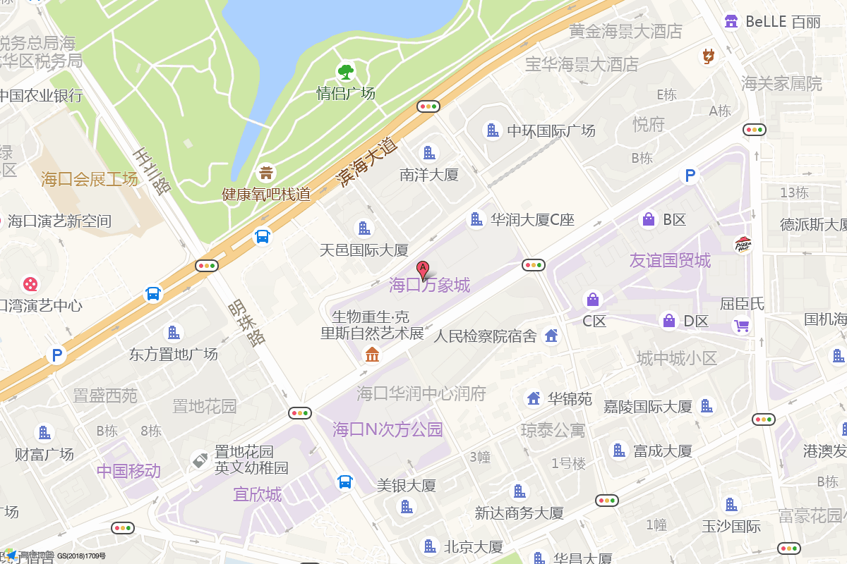 海口万象城在高德地图中的位置