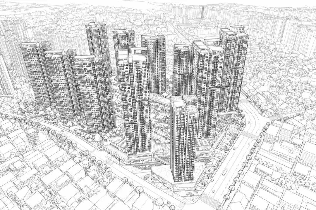 建筑SU线稿鸟瞰原图，青年建筑原文评测配图